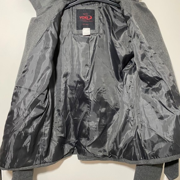 Yoki New York Outerwear Collection Peacoat Jacket Double Breasted Size M Gray - Picture 6 of 8
